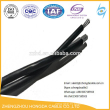 Cable de aluminio 2x10mm2 XLPE / PVC / PE con aislamiento de cable abc